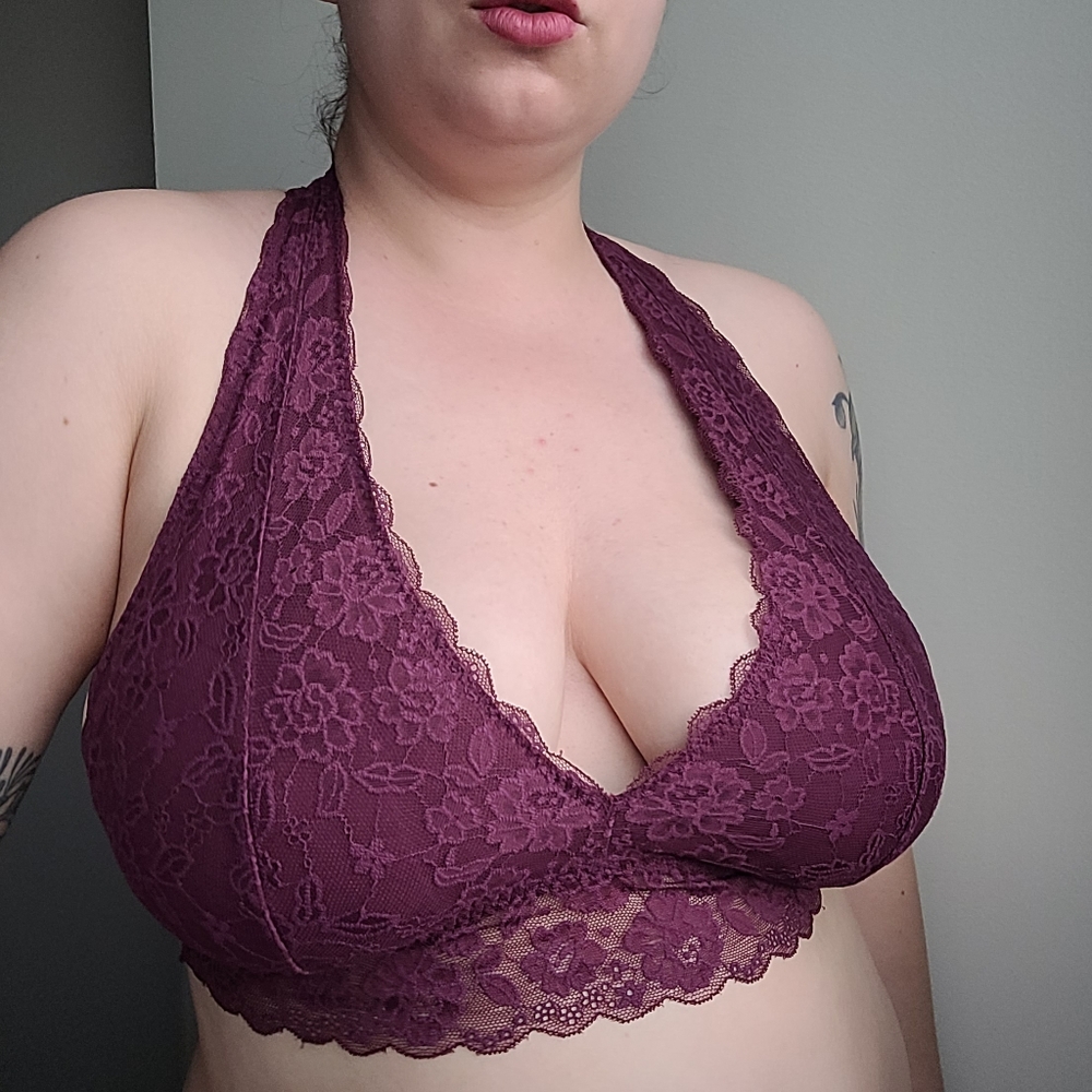 Burgundy XL Lace Bralette